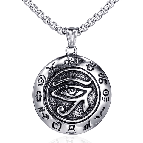 Retro Stainless Steel Alloy Pendant Necklace For Men Women Hip Hop Punk Style Jewelry With Skull Wolf Cross Wing Pendants
