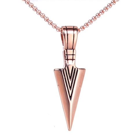 Collana Con Ciondolo a Punta di Freccia in Acciaio Inossidabile Vintage Gioielli Punk Gotico Per Uomo E Donna