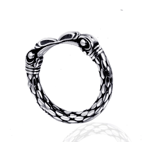 Anillo Vintage Punk de Acero Inoxidable con Escamas de Animal Anillo Gótico con Bestia Mítica en Relieve para Hombre Mujer Joyería Hip Hop