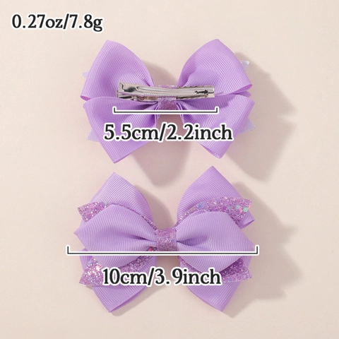 Handmade Grosgrain Ribbon Bow Hair Clips With Glitter Edge Alligator Clips For Toddler Girls Kids Hair Accessories