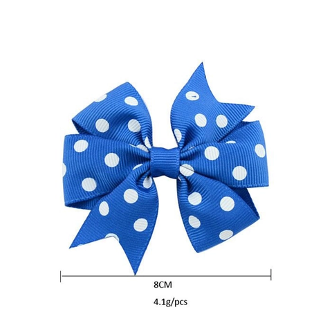Handmade Polka Dot Grosgrain Ribbon Bow Hair Clips For Kids Girls Sweet Bowknot Duckbill Clips Daily Party Headwear Jewelry