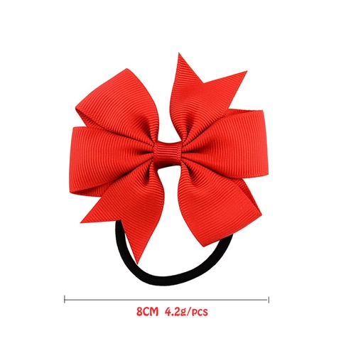 Elastici per Capelli con Fiocco in Grosgrain Fatti a Mano per Ragazze Tinta Unita Supporto per Coda di Cavallo Bambini