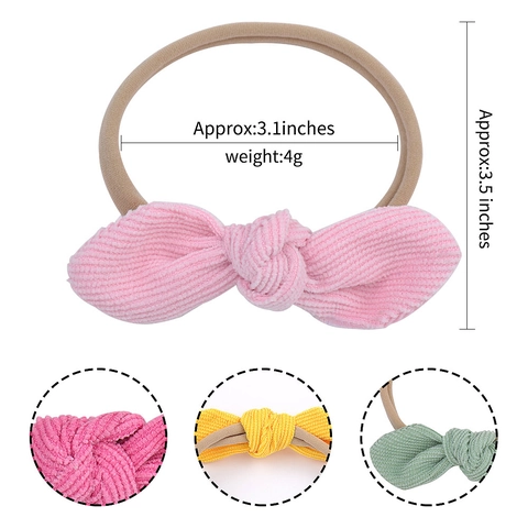 Baby Mädchen Schleife Haarband Kord Schleifenknoten Hoch弹性 Nylon Stirnband Für Säuglinge Kleinkinder Kinder Haarschmuck Geschenk