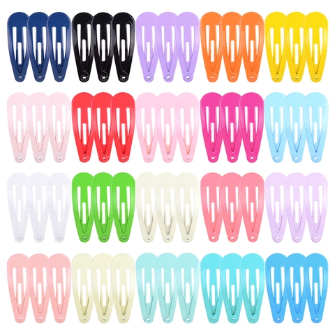 Simples Pinzas de Pelo de Metal para Niñas Mujeres Coloridas Lacadas Gota de Agua BB Clips Mini Accesorios de Estilo de Pelo