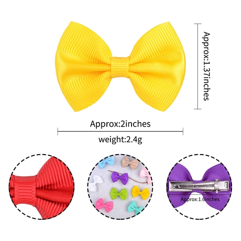 Handmade 2 Inch Grosgrain Ribbon Bow Hair Clips For Kids Candy Colors Fabric Bow Barrettes For Baby Girls Hair Accessories