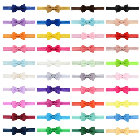 Diadema con Lazo para Bebé Niña Cinta de Grosgrain Banda para el Pelo Elástica Color Sólido Accesorios para el Cabello