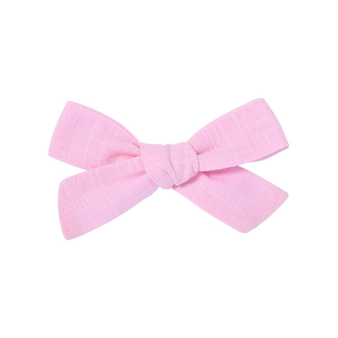 Linen Cotton Bow Hair Clips For Kids Girls Handmade Boutique Bow Alligator Clips Candy Color Toddler Students Hair Accessories