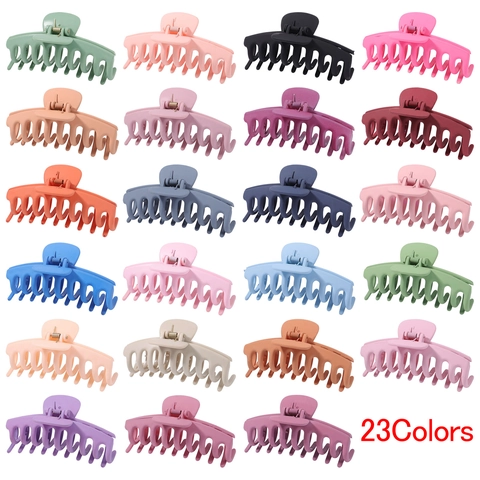 Large Matte Hair Claw Clip For Women Girls Thick Hair Strong Hold Nonslip Morandi Color Plastic Hair Jaw Clip Accessories