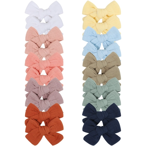 Handgemaakte Stof Strik Haarspeldjes Voor Baby Meisjes Kinderen Pastoraal Stijl Strik Alligator Clips Hoofddeksel Accessoires
