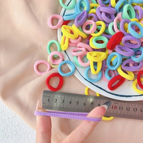 Elastici Per Capelli Senza Cuciture Ad Alta Elasticità Per Bambine Tinta Unita In Morbida Maglia Fermacoda Elastici Per Capelli Accessori