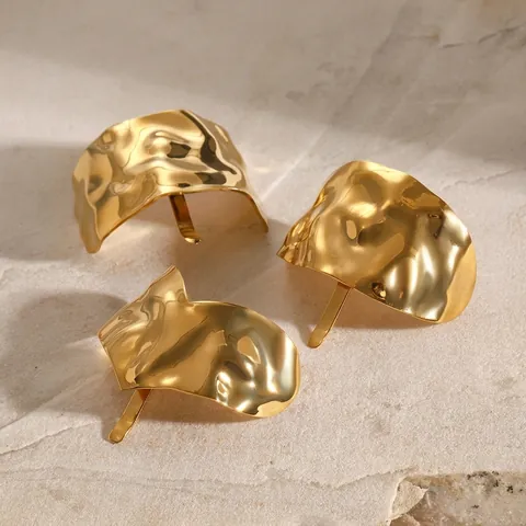 Horquilla de Pelo Martillada de Acero Inoxidable para Mujer Minimalista Irregular Ondulada Horquilla de Pelo Oro Forma de U Joyería