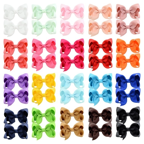 Grosgrain Ribbon Hair Bow Clips For Toddler Girls Kids Solid Color Alligator Hair Clips Accessories For School Party