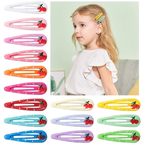 Dolci Fermagli per Capelli Snap per Bambini Color Macaron Ciliegia Pois in Lega Laccata BB Clip Accessori Capelli Ragazze