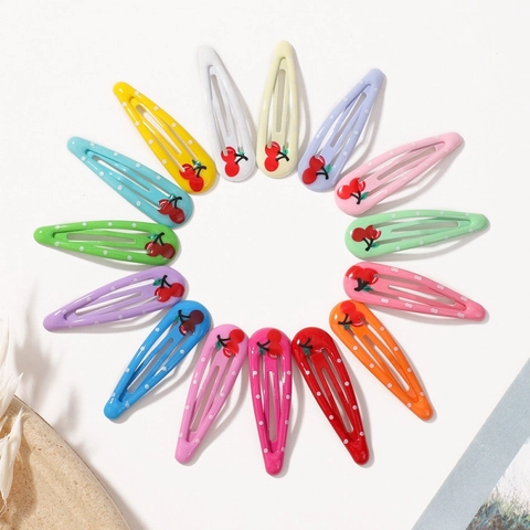 Dolci Fermagli per Capelli Snap per Bambini Color Macaron Ciliegia Pois in Lega Laccata BB Clip Accessori Capelli Ragazze