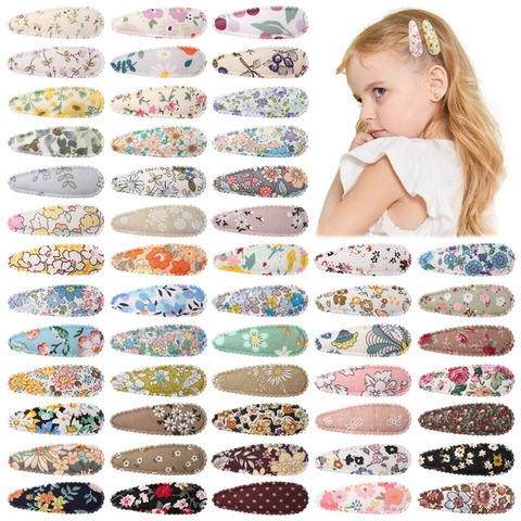 Fermagli Per Capelli A Scatto Rivestiti In Tessuto Con Stampa Floreale Per Bambine Accessori Per Capelli BB Clip Fatti A Mano