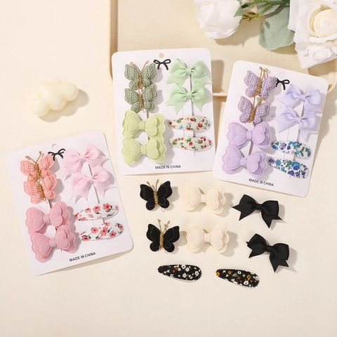Fermagli Per Capelli Bambini Fiocchi In Nastro Farfalla Ricamata Floreale Clip Per Capelli Per Ragazze Accessori Capelli