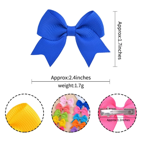 Mini Kids Bow Hair Clips For Baby Girls Grosgrain Ribbon Bowknot Hairpins Handmade Toddler Simple Side Clips Hair Accessories