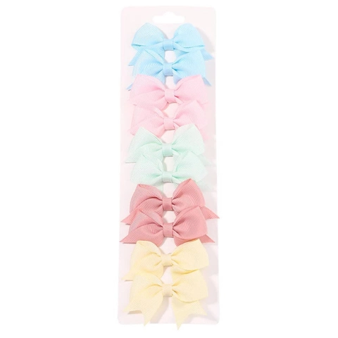 Mini Pinzas para el Cabello con Lazo de Cinta para Niños Tela de Grosgrain Color Sólido Horquillas para Bebés Accesorios Decorativos