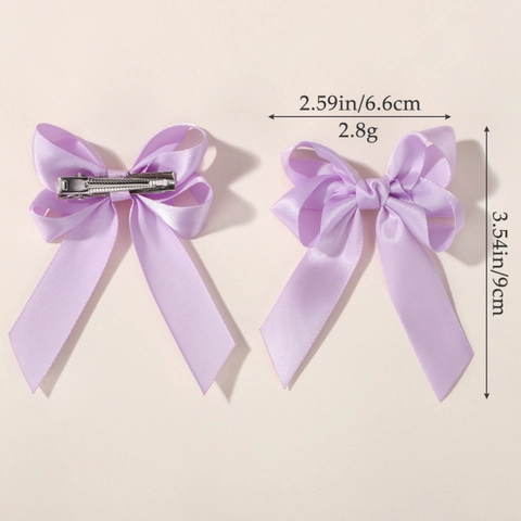 Handgefertigte Mädchen Doppelschicht Schleife Haarklammern Polyester Ripsband Streamer Entenschnabel Clips Kinder Haarschmuck