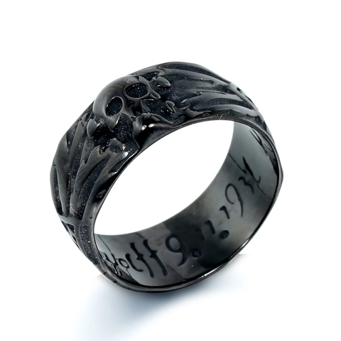 Anillo de Calavere de Acero Inoxidable Retro Punk Para Hombres Mujeres Joyería Biker Gótica Anillo de Banda Grabado en Relieve 3D Regalo de Joyería