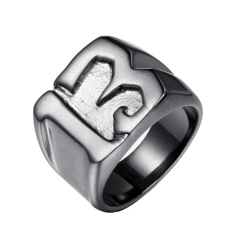 Herren Edelstahl Nummer 13 Ring Punk Rock Stil Gold Schwarz Galvanisiert Band Fingerring Mode Hip Hop Schmuck Für Herren