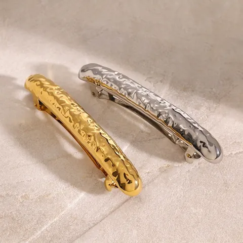 Minimalista Acciaio Inossidabile Martellato Clip a Molla Fermaglio per Capelli Impermeabile Ipoallergenico Metallo per Donna Gioielli Capelli