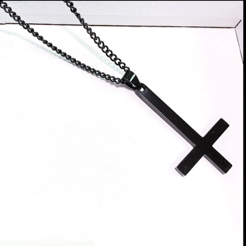 Edelstahl Umgedrehtes Kreuz Anhänger Halskette Gothic Punk Hip Hop Streetwear Street Style Schmuck Für Herren Damen