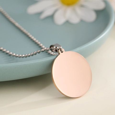 Stainless Steel Round Blank Pendant Mirror Polished Engravable Pet ID Tag Minimalist Jewelry Making Accessory DIY Hip Hop Dog Tag