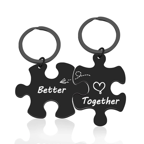 Μπρελόκ Παζλ από Ανοξείδωτο Ατσάλι Better Together Καρδιά Χάρτινο Αεροπλανάκι Χαραγμένο Μενταγιόν Μπρελόκ για Ζευγάρια Φίλους Δώρο Αγίου Βαλεντίνου