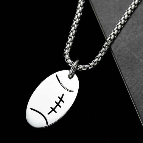 Amerikaanse Football Hanger Ketting Roestvrij Staal Sport Rugby Sieraden Voor Heren Dames Hip Hop Dagelijks Accessoire
