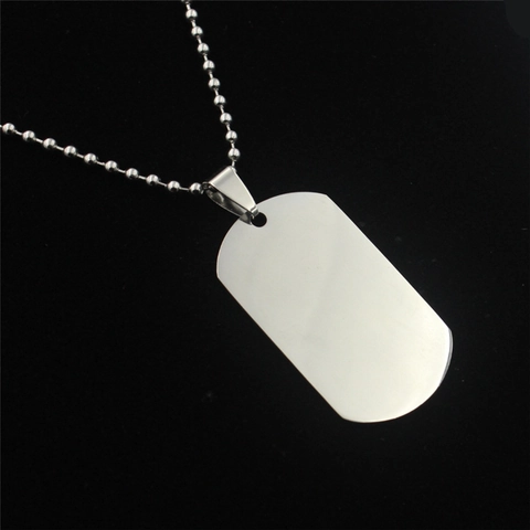 Edelstahl Dog Tag Anhänger Halsketten Für Herren Doppelseitig Poliert Militär ID Marke Anhänger Minimalistisch Mode Schmuck