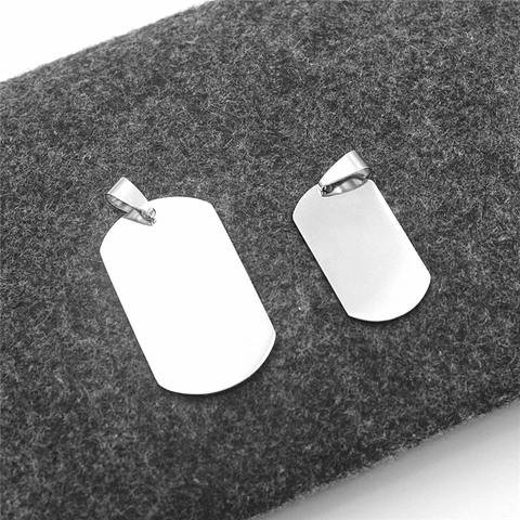 Edelstahl Dog Tag Anhänger Halsketten Für Herren Doppelseitig Poliert Militär ID Marke Anhänger Minimalistisch Mode Schmuck