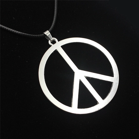 Vredesteken Hanger Halsketting Unisex Legering Verguld Cirkel Symbool Hip Hop Retro Sieraden Accessoire Voor Dagelijks