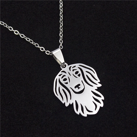 Collana con Ciondolo a Forma di Cane in Acciaio Inossidabile Minimalista Forma Animale Profilo Testa di Cane Gioielli Unisex