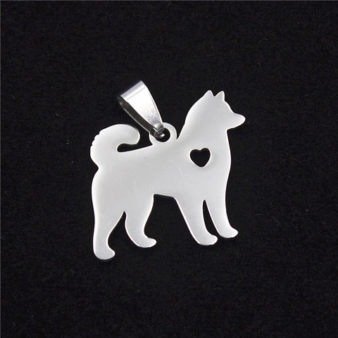 Ciondolo per Cani in Acciaio Inossidabile Minimalista Con Cuore Cavo Silhouette Animale Solo Ciondolo Senza Catena Gioielli