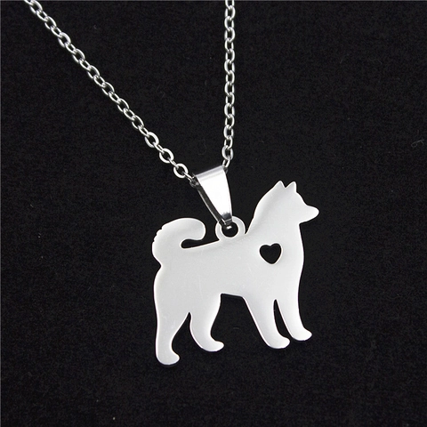 Ciondolo per Cani in Acciaio Inossidabile Minimalista Con Cuore Cavo Silhouette Animale Solo Ciondolo Senza Catena Gioielli