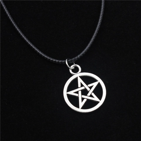 Vintage Legierung Pentagramm Stern Halskette Und Ohrringe Schmuckset Gotik Punk Hohler Kreis Anhänger Accessoire Damen Herren