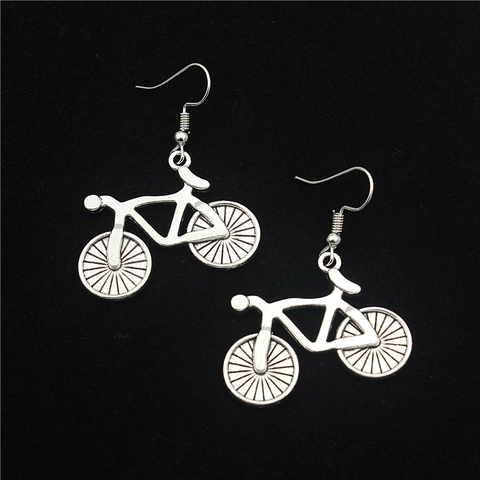 Gioielli in Lega Vintage a Forma di Bicicletta Collana Con Ciondolo Bici Argento E Orecchini a Goccia per Donna Ragazza