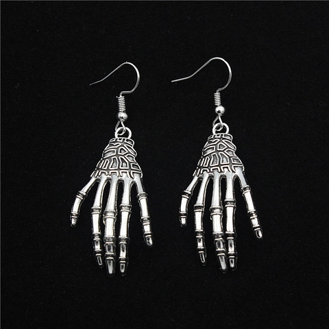 Set Gioielli Gotici a Mano di Scheletro Vintage in Lega Pendente Collana Orecchini per Festa di Halloween Donna Gioielli Punk