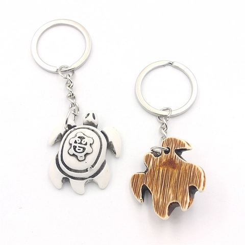 Ethnic Style Turtle Resin Keychain Tribal Totem Pattern Sea Turtle Key Ring Accessory For Daily Bag Decoration Gift