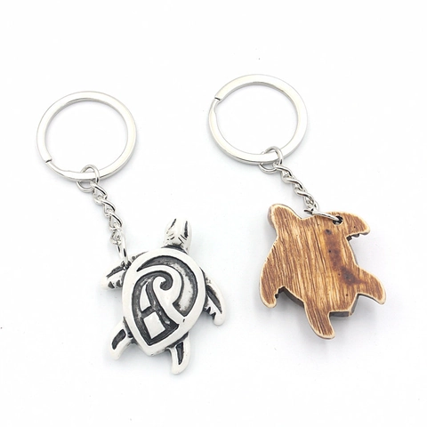 Llavero de Tortuga Marina Tribal Vintage Resina Animal Tortuga Colgante Llavero Accesorio Para Mochila Bolso Unisex Retro Joyería Regalo