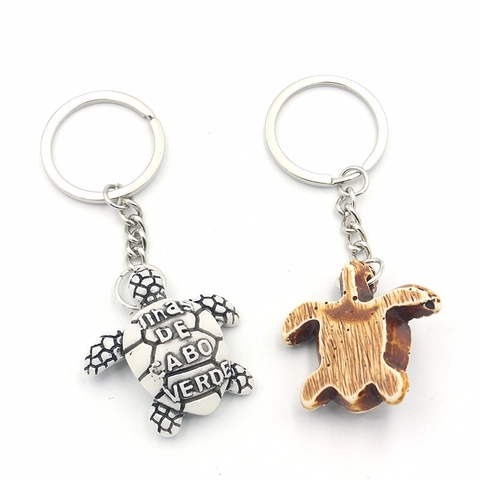 Cabo Verde Souvenir Sea Turtle Keychain Resin Plastic Marine Life Animal Hanging Pendant Key Ring Gift For Men Women Bags