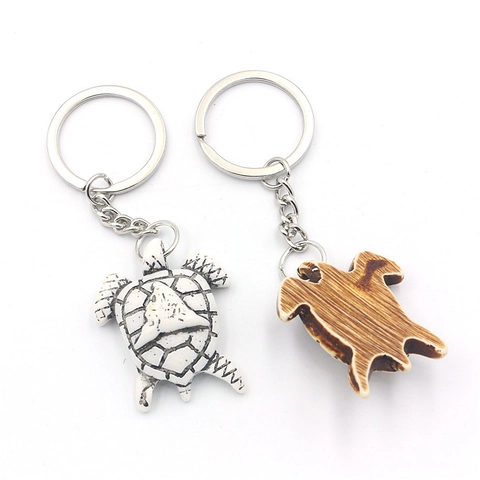 Porte-Clés Pendentif Tortue de Mer en Résine Rétro Texture d'Os Design Animalier pour Sac à Dos Sac à Main Bijoux pour Unisexe