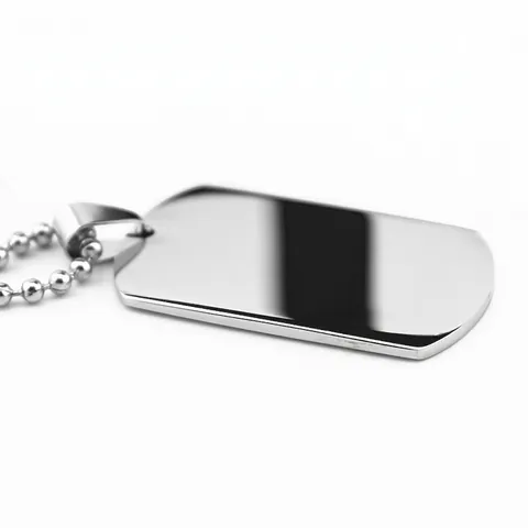 Moderner Edelstahl Dog Tag Spiegel Poliert Rechteckig Metall Anhänger Für Herren Damen DIY Gravierbar Minimalistischer Schmuck