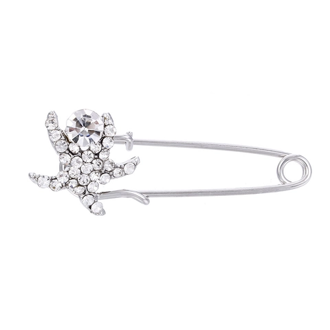 Spilla a Forma di Stella Marina in Lega con Strass per Donna Accessorio Moda di Alta Qualità Tema Vita Marina Gioielli Regalo