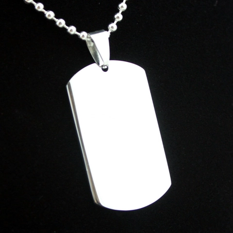 Moderner Edelstahl Dog Tag Spiegel Poliert Rechteckig Metall Anhänger Für Herren Damen DIY Gravierbar Minimalistischer Schmuck