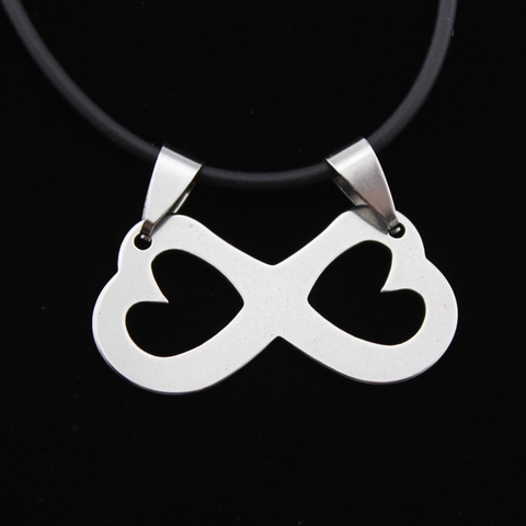 Edelstahl Unendlichkeit Herz Anhänger Hohl Doppel Herz Symbol Charm Für Damen Herren Schmuckherstellung DIY Halskette Zubehör Ohne Kette
