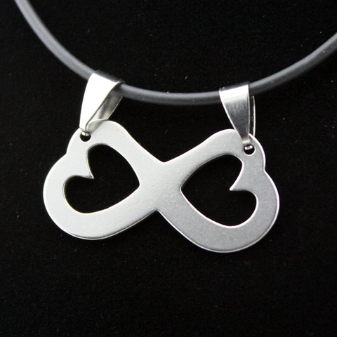 Edelstahl Unendlichkeit Herz Anhänger Hohl Doppel Herz Symbol Charm Für Damen Herren Schmuckherstellung DIY Halskette Zubehör Ohne Kette