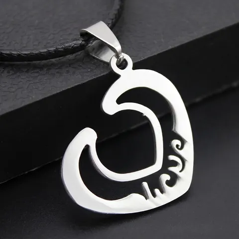 Stainless Steel Heart Pendant Tree Of Life Love Hollow Design Polished Silver Tone Unisex Jewelry Accessories Romantic Gift