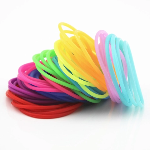 Bracelet en Silicone Noctiluque Brille Dans le Noir Bracelet en Caoutchouc Élastique Coloré pour Enfants Adultes Bijoux de Fête